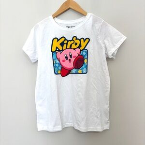 Nintendo Kids White Kirby Graphic Tee Cartoon Character Shirt NEW Size X-Large
